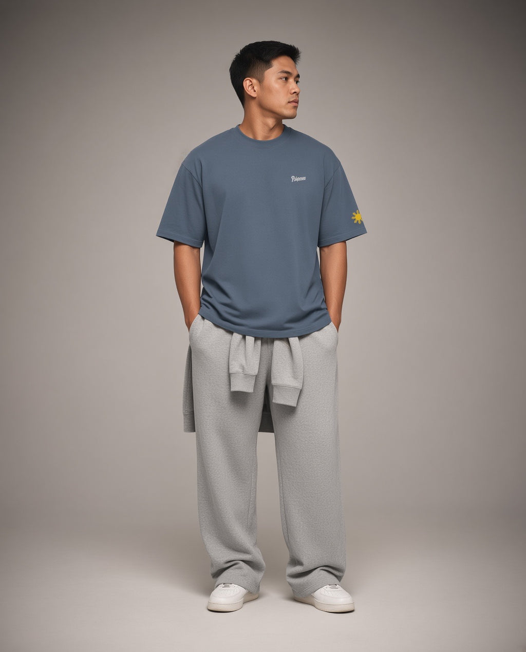 SCRIPT + SUN OVERSIZED TEE - Indigo