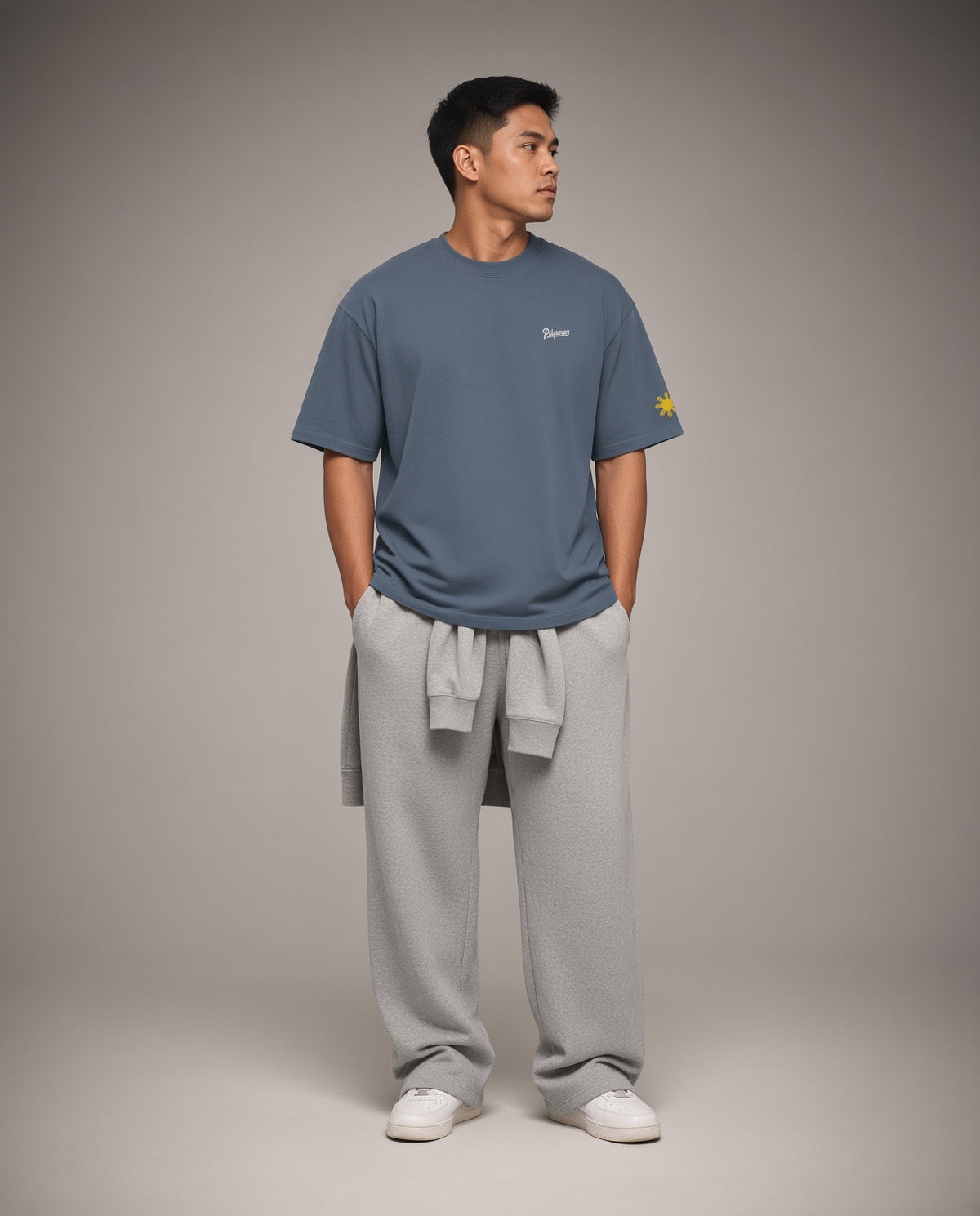 SCRIPT + SUN OVERSIZED TEE - Indigo