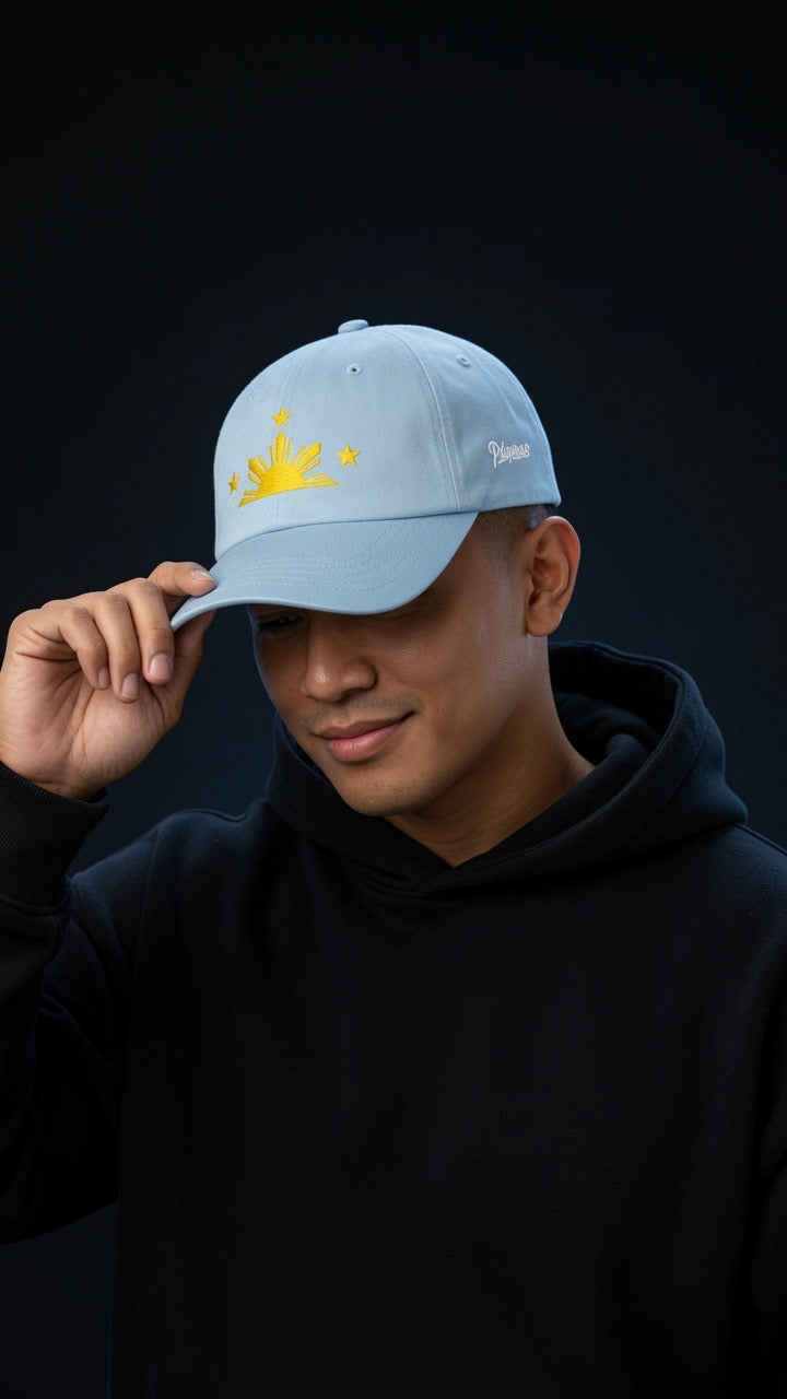 Three Stars & Half-Sun + Script - Cotton Hat - White