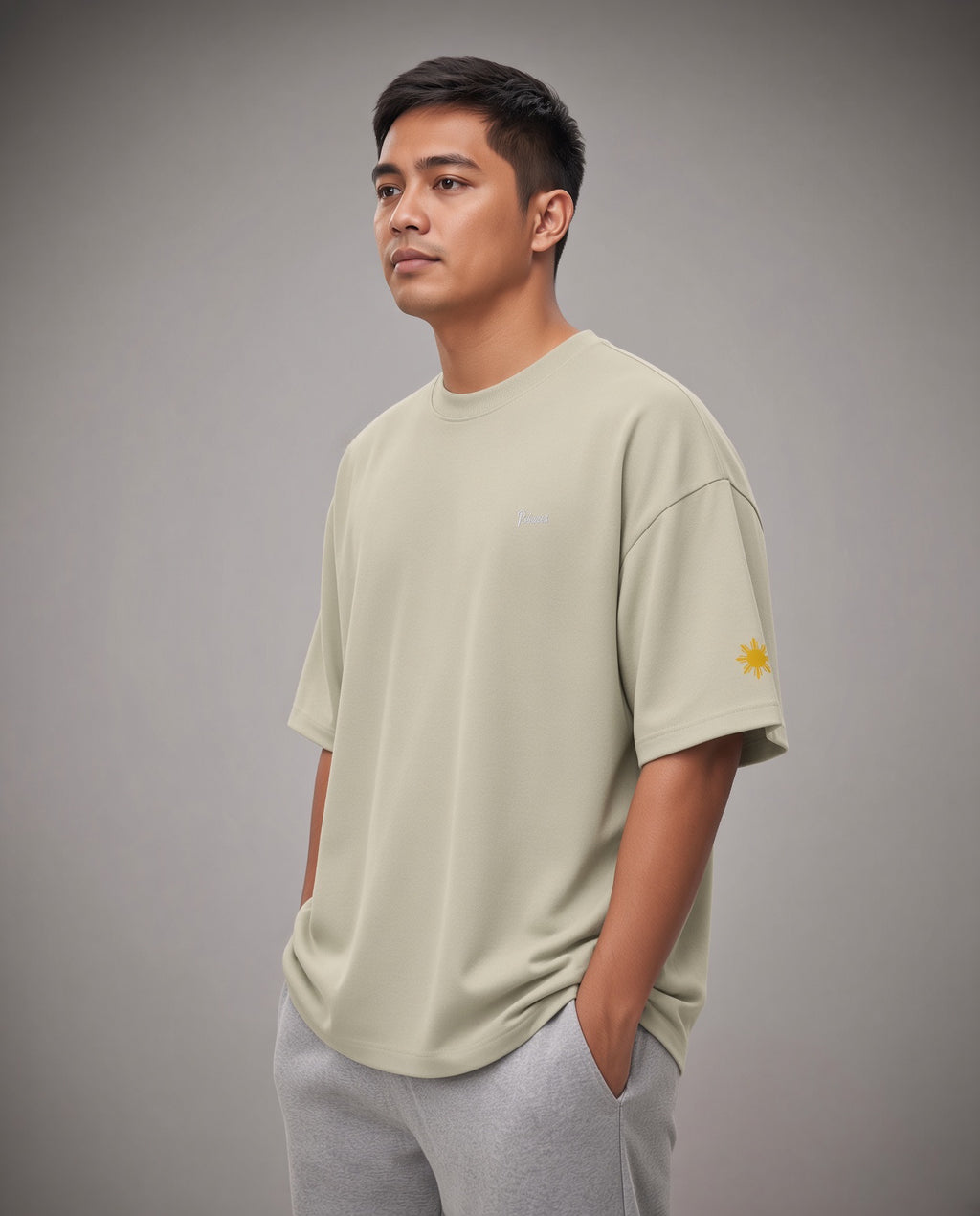 SCRIPT + SUN OVERSIZED TEE - Eucalyptus