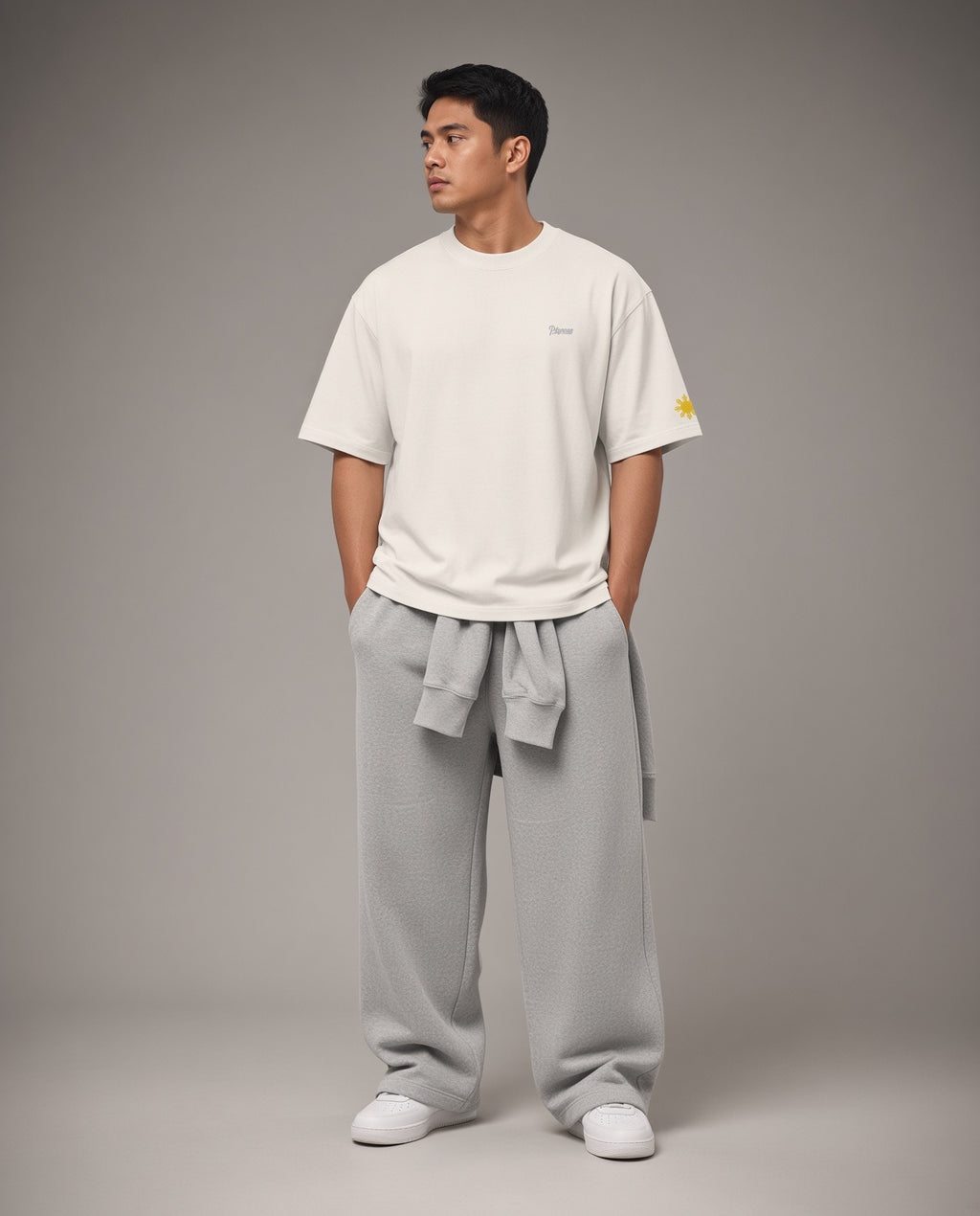 SCRIPT + SUN OVERSIZED TEE - Bone