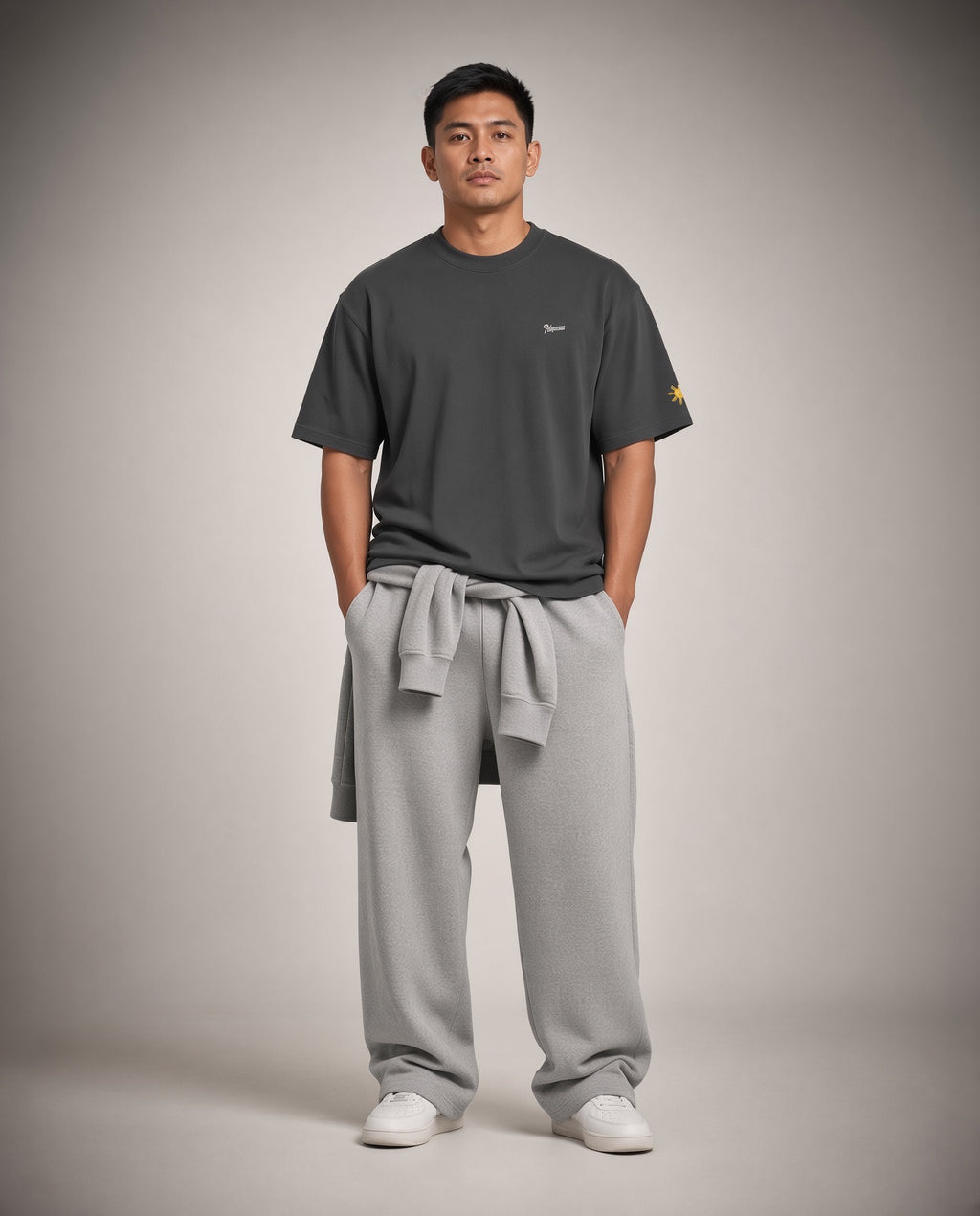 SCRIPT + SUN OVERSIZED TEE - Black