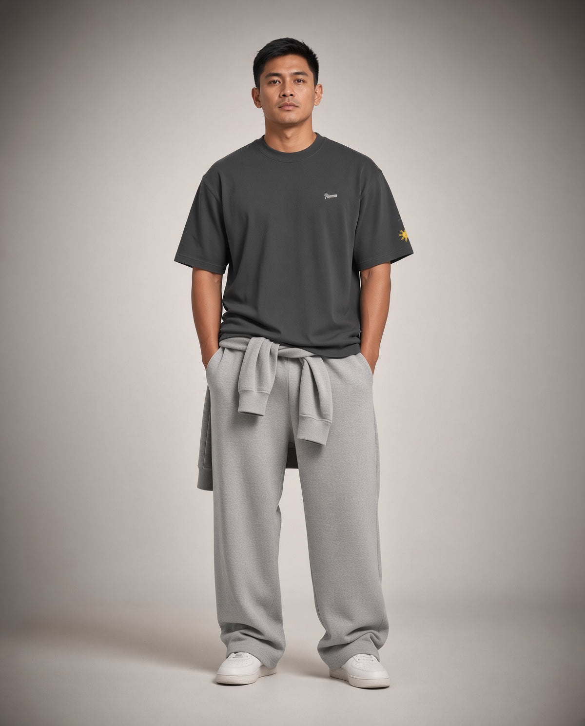 SCRIPT + SUN OVERSIZED TEE - Black