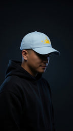Three Stars & Half-Sun + Script - Cotton Hat - White