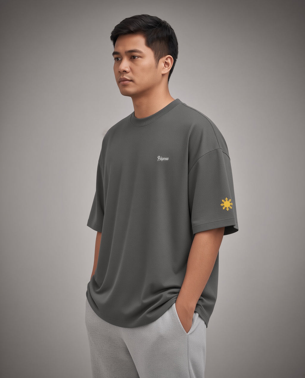 SCRIPT + SUN OVERSIZED TEE - Coal