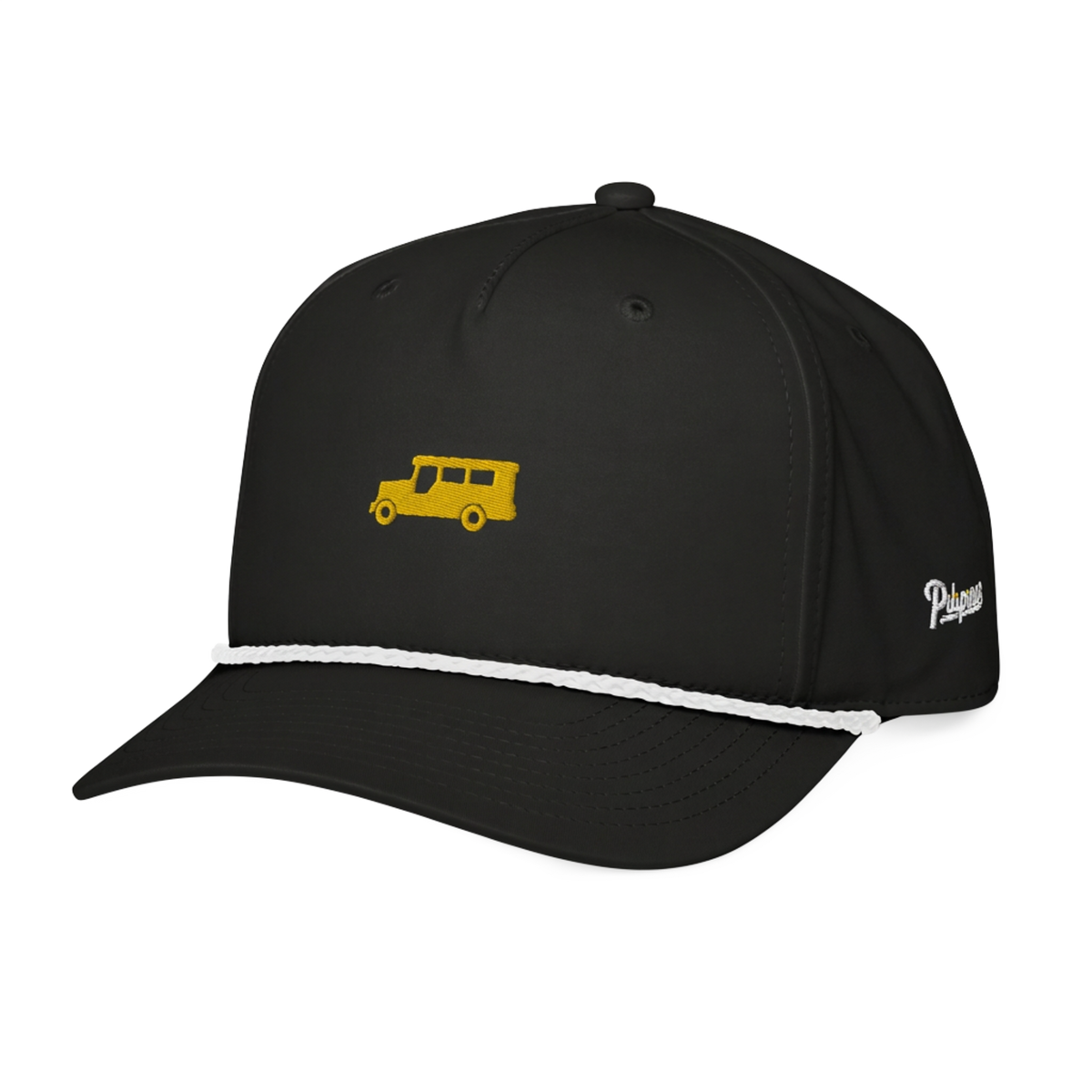 Yellow Gold Jeepney + Script - Rope Hat - Green/White