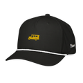 Yellow Gold Jeepney + Script - Rope Hat - Black/White
