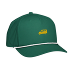Yellow Gold Jeepney + Script - Rope Hat - Green/White