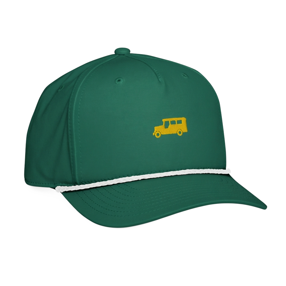 Yellow Gold Jeepney + Script - Rope Hat - Green/White