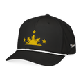 Three Stars & Half-Sun + Script - Rope Hat - Black/White