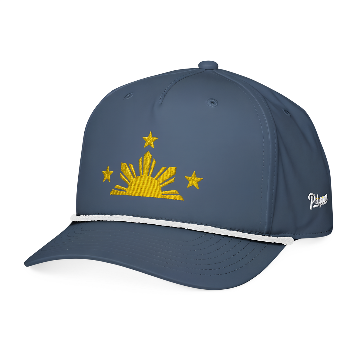 Three Stars & Half-Sun + Script - Rope Hat - Green/White