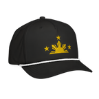 Three Stars & Half-Sun + Script - Rope Hat - Black/White