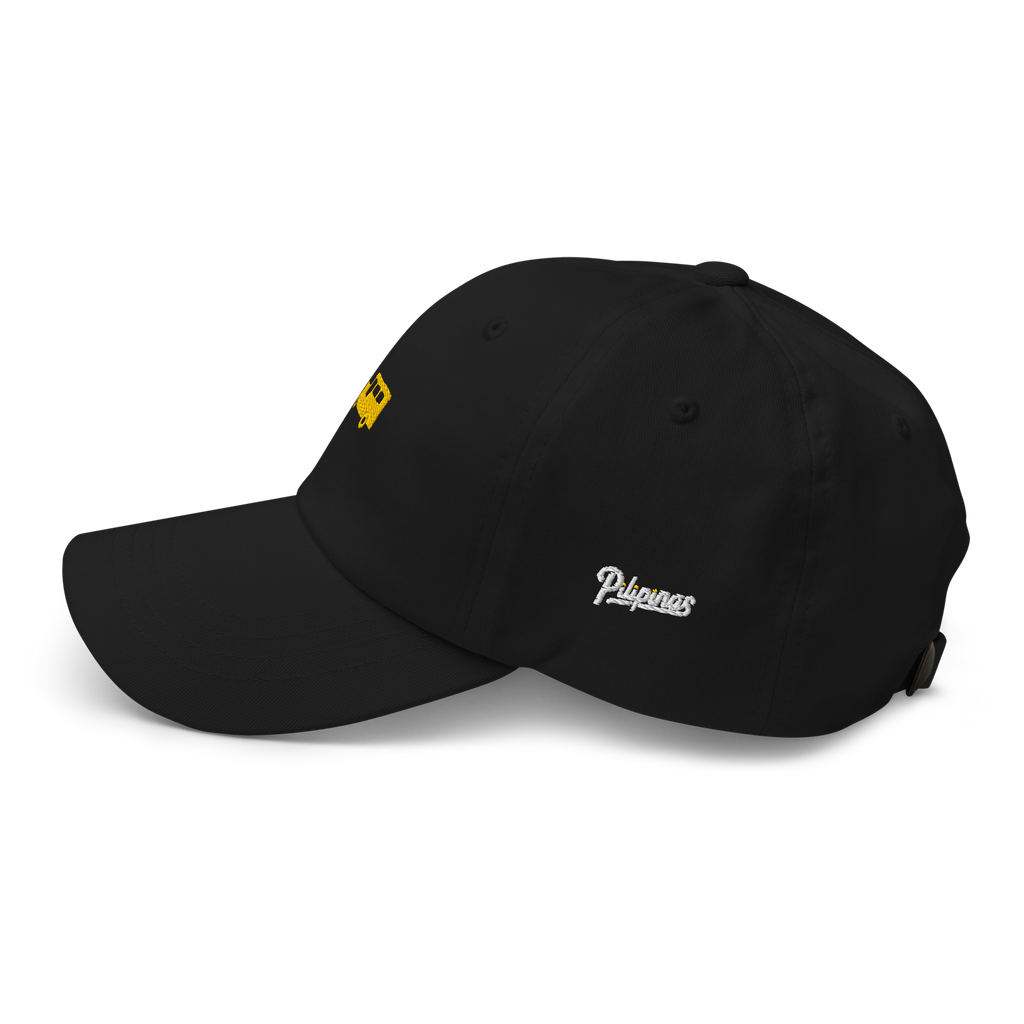 Yellow Gold Jeepney + Pilipinas Script on cotton hat - Dark Green