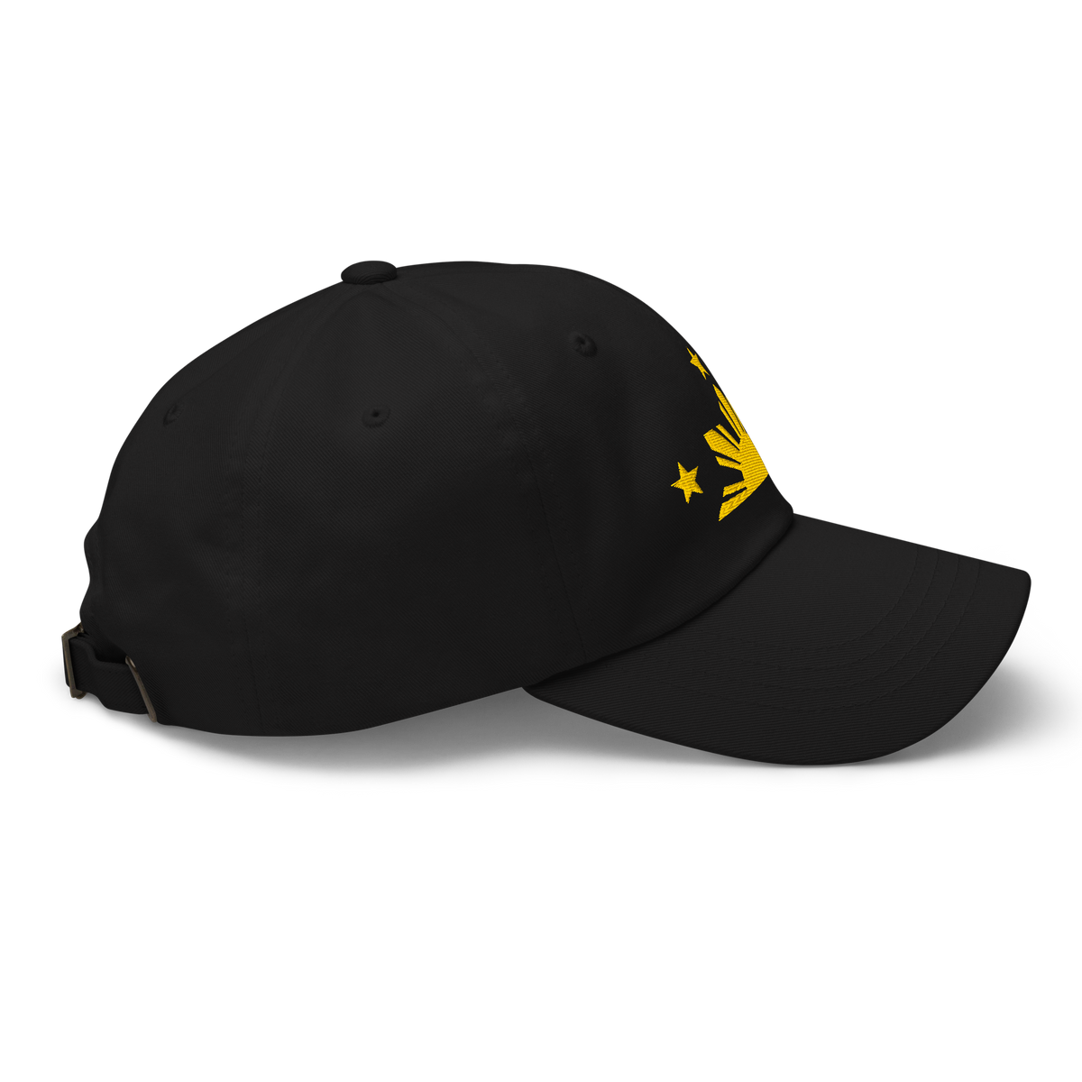 Three Stars & Half-Sun + Script - Cotton Hat - Black