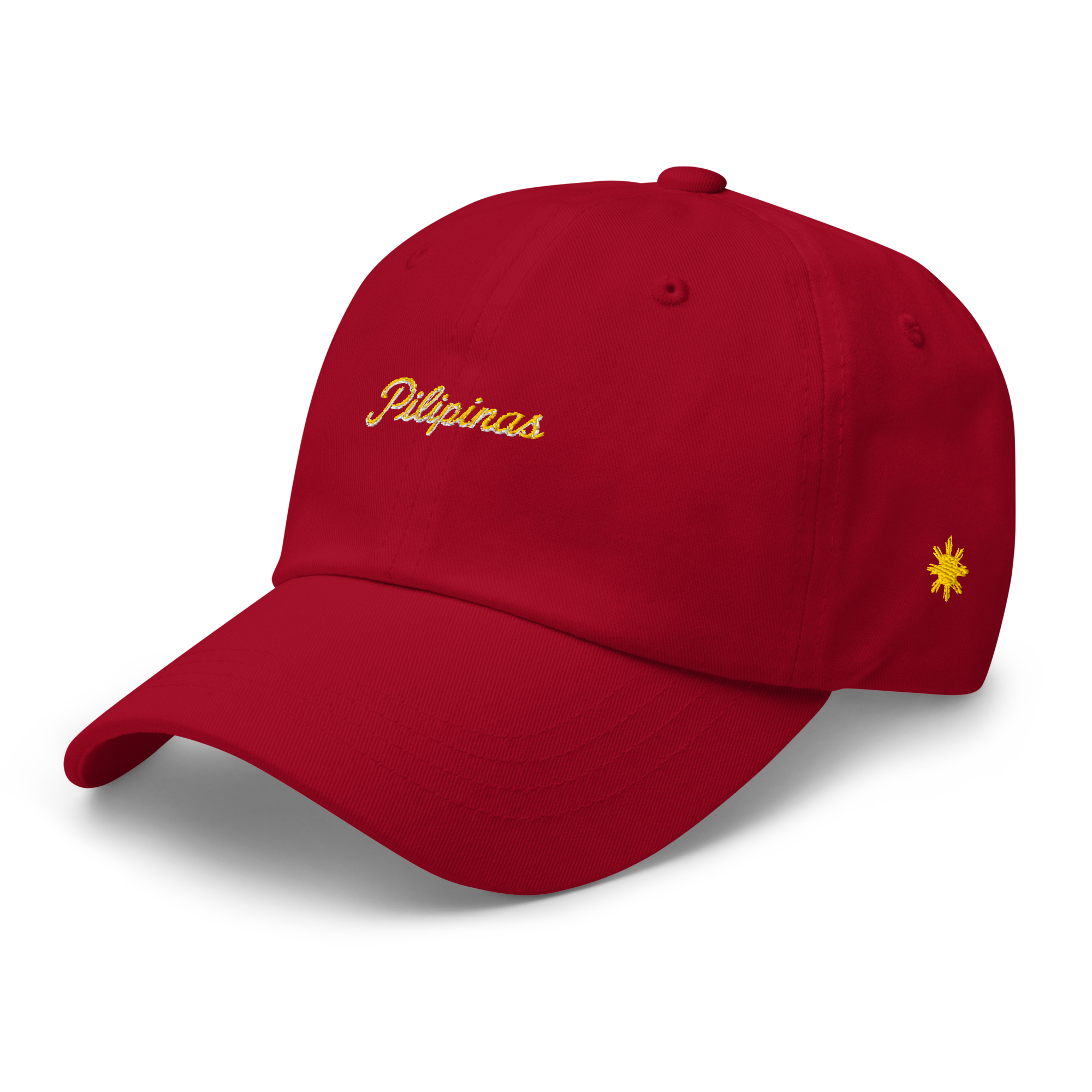 Modern Script + Sun - Cotton Hat - Red