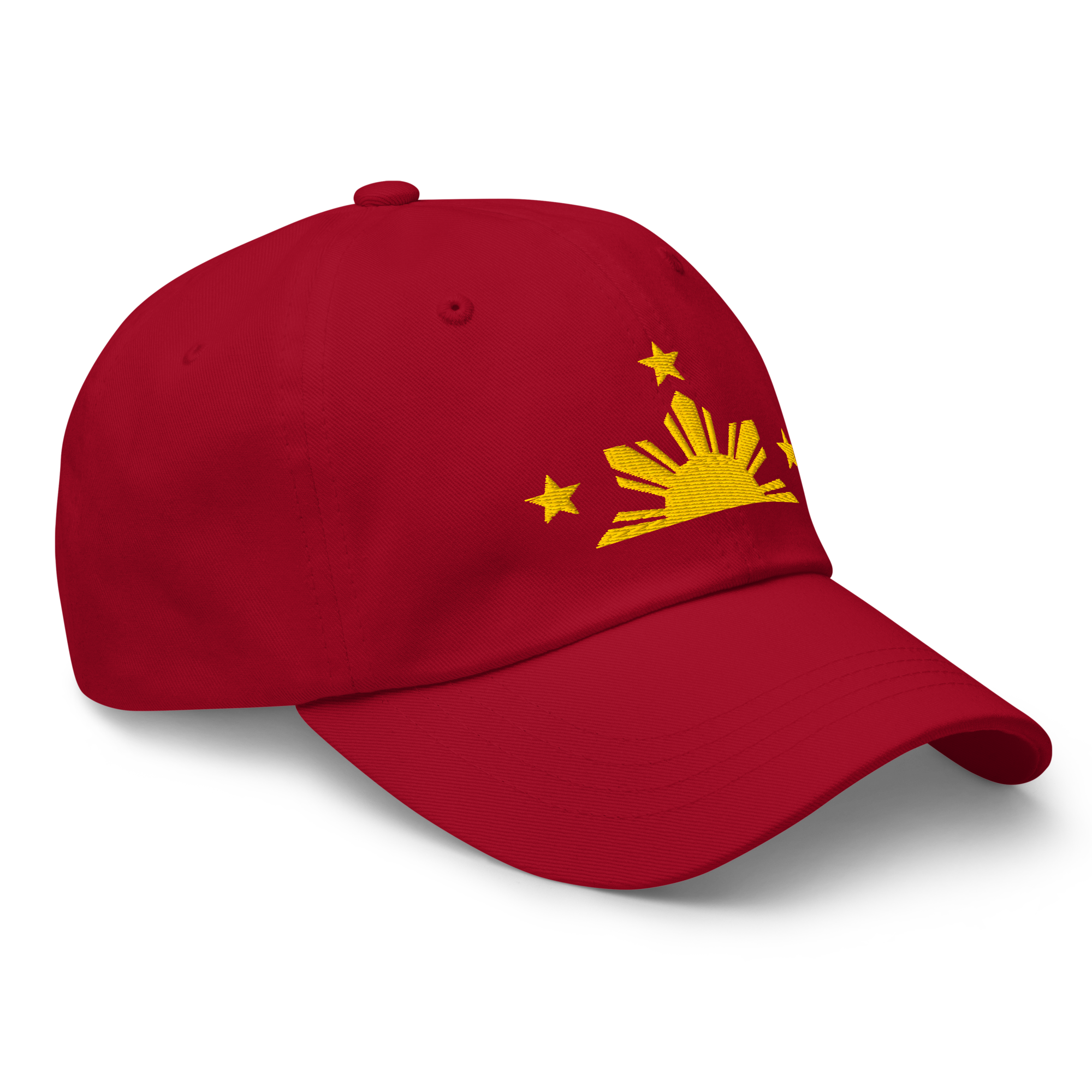 Three Stars & Half-Sun + Script - Cotton Hat - White