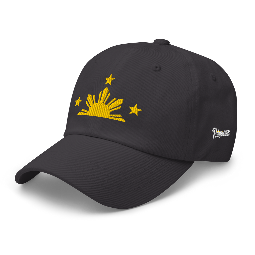 Three Stars & Half-Sun + Script - Cotton Hat - Black