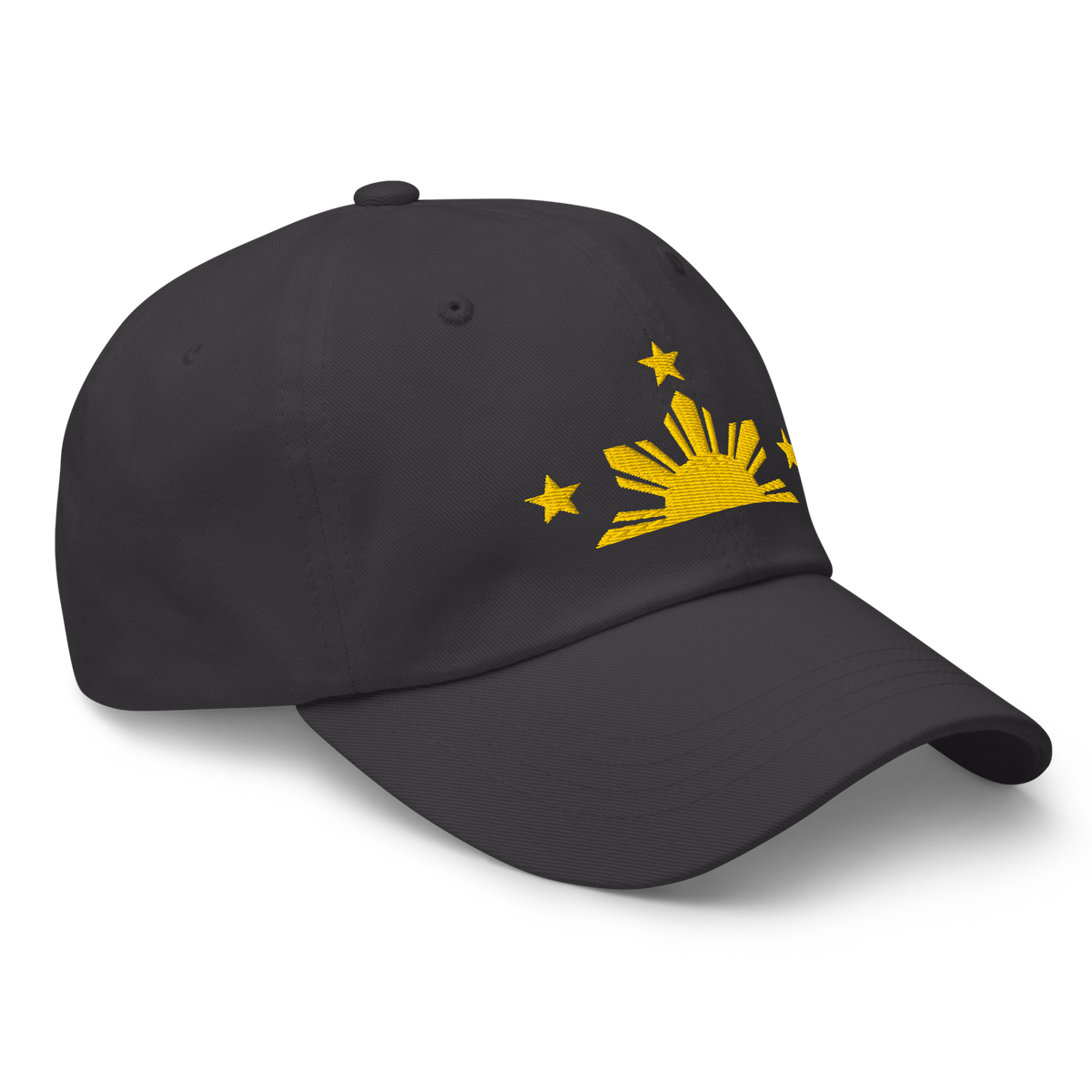 Three Stars & Half-Sun + Script - Cotton Hat - White
