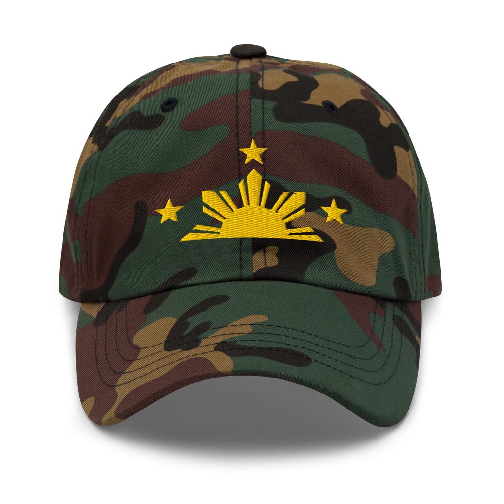 Three Stars & Half-Sun + Script - Cotton Hat - Black