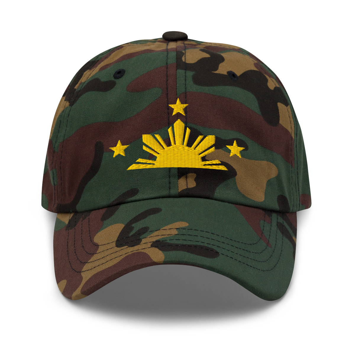 Three Stars & Half-Sun + Script - Cotton Hat - Black