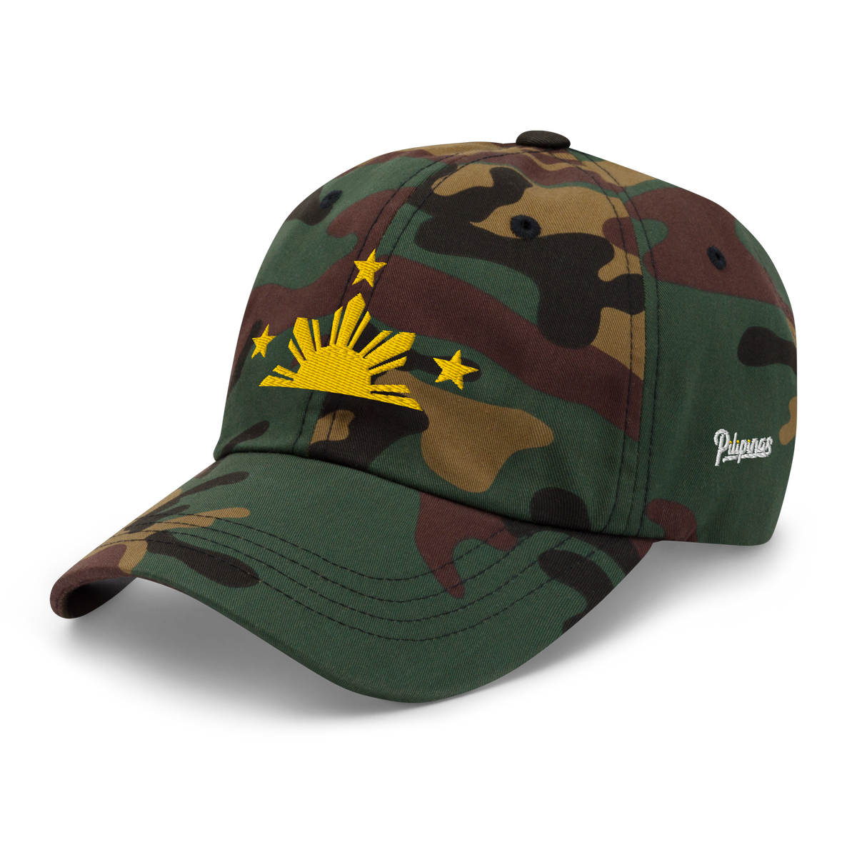 Three Stars & Half-Sun + Script - Cotton Hat - Black