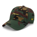 Modern Script + Sun - Cotton Hat - Green Camo
