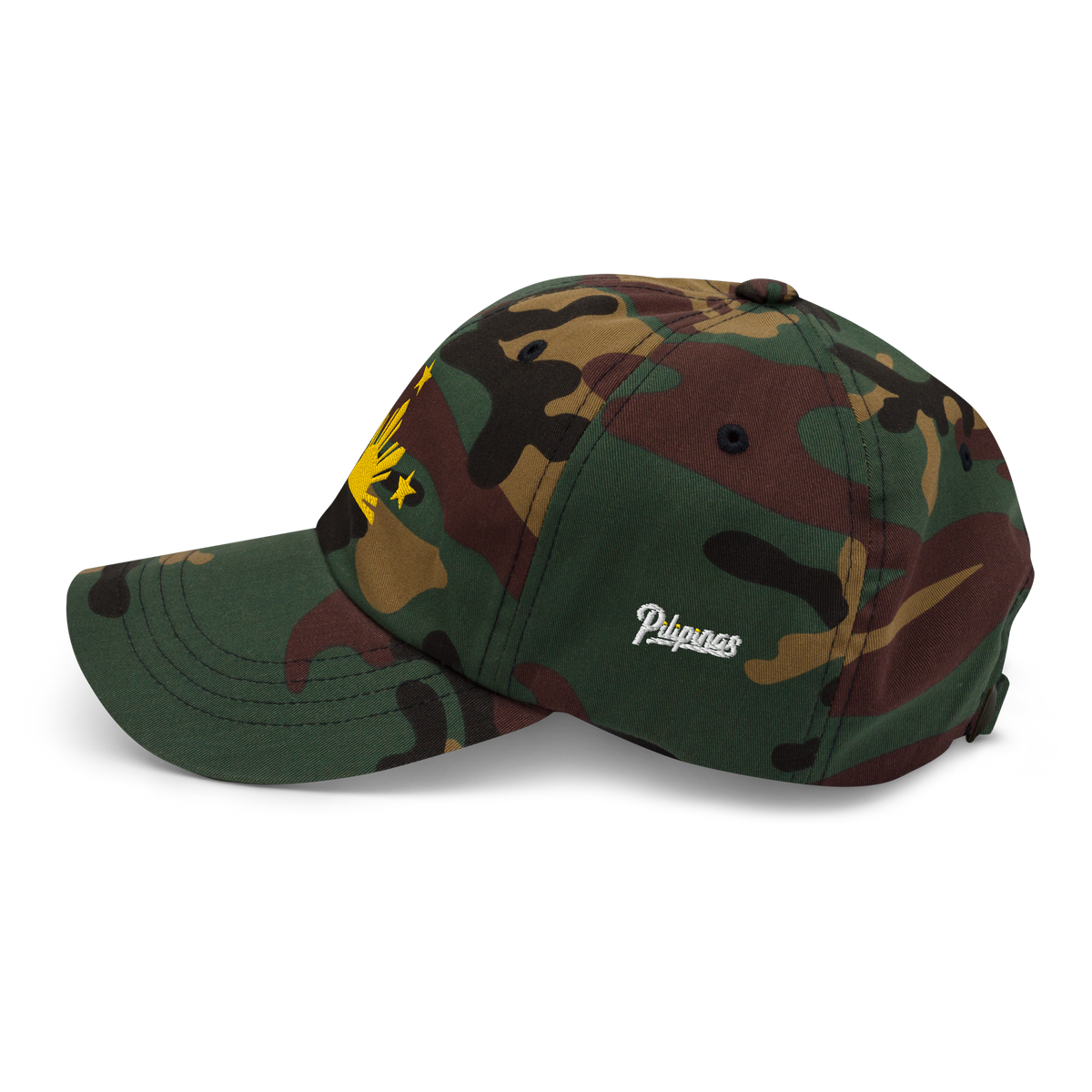 Three Stars & Half-Sun + Script - Cotton Hat - Black