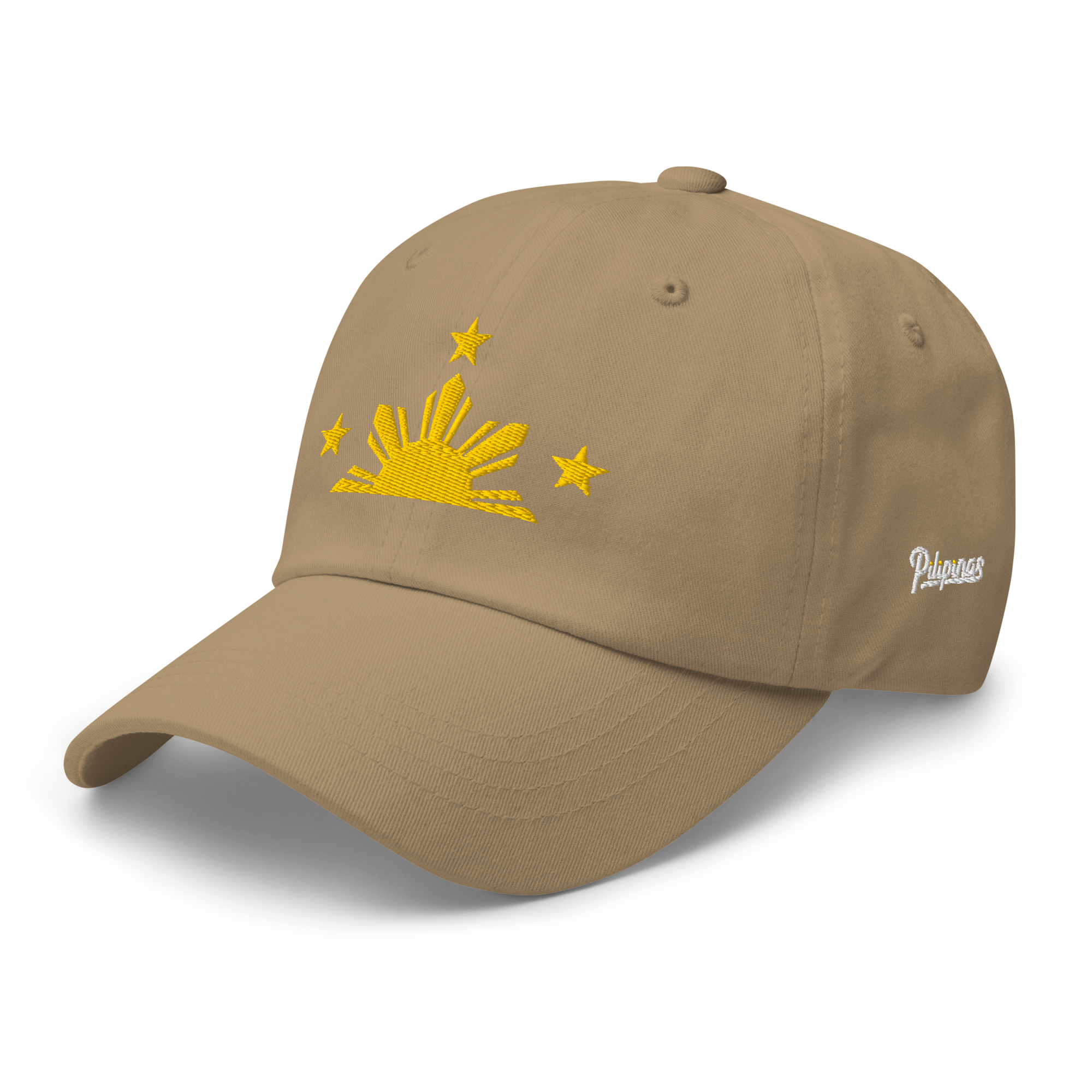 Three Stars & Half-Sun + Script - Cotton Hat - White