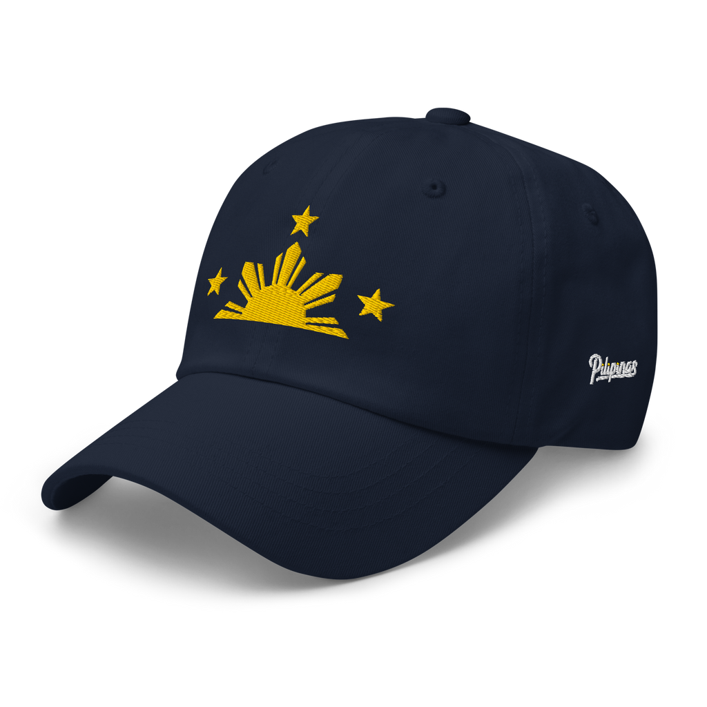 Three Stars & Half-Sun + Script - Cotton Hat - Black
