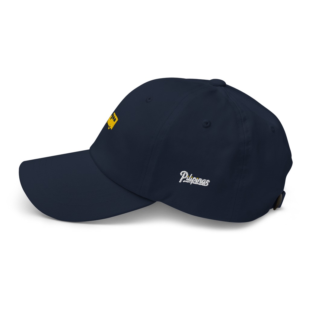 Yellow Gold Jeepney + Pilipinas Script on cotton hat - Navy
