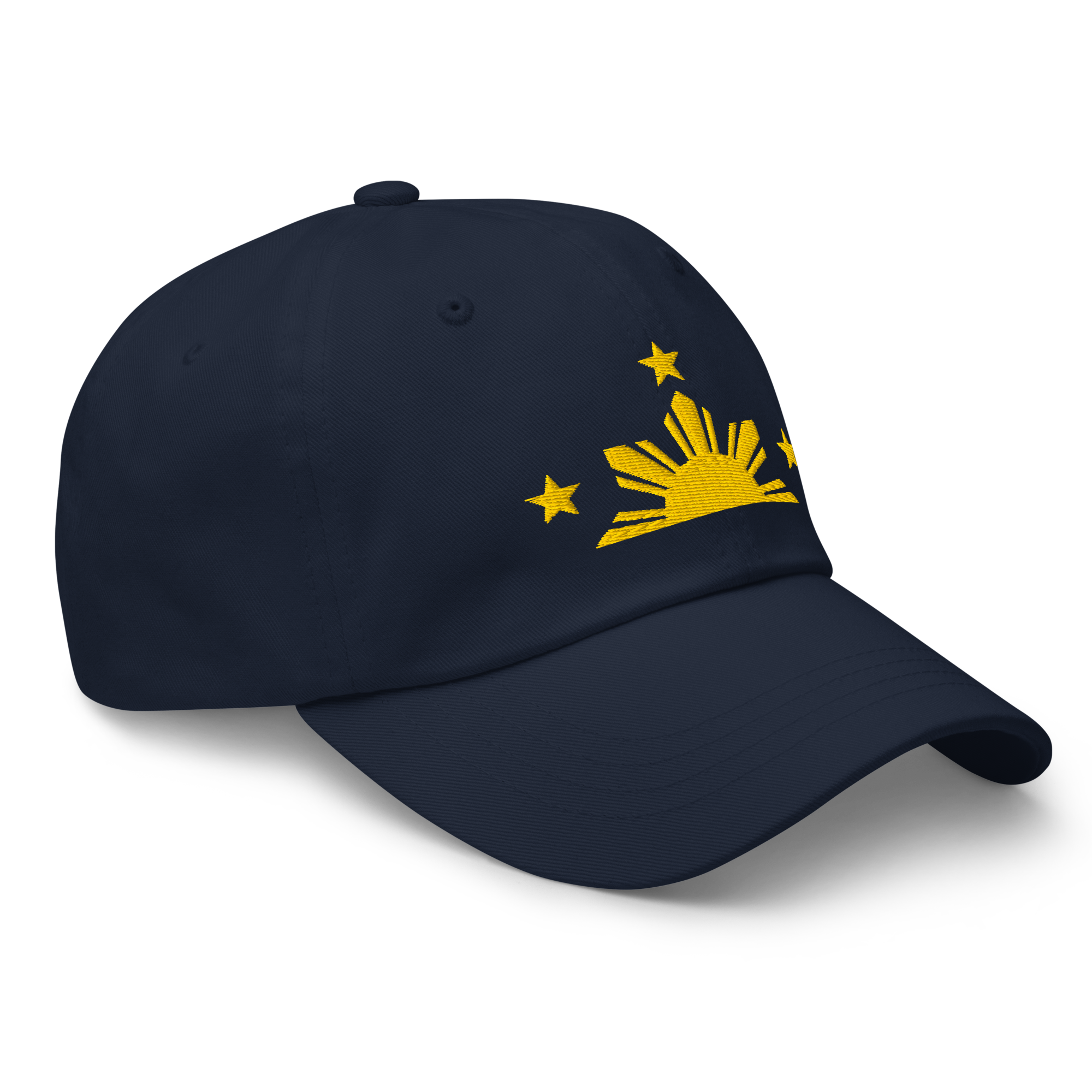 Three Stars & Half-Sun + Script - Cotton Hat - Black