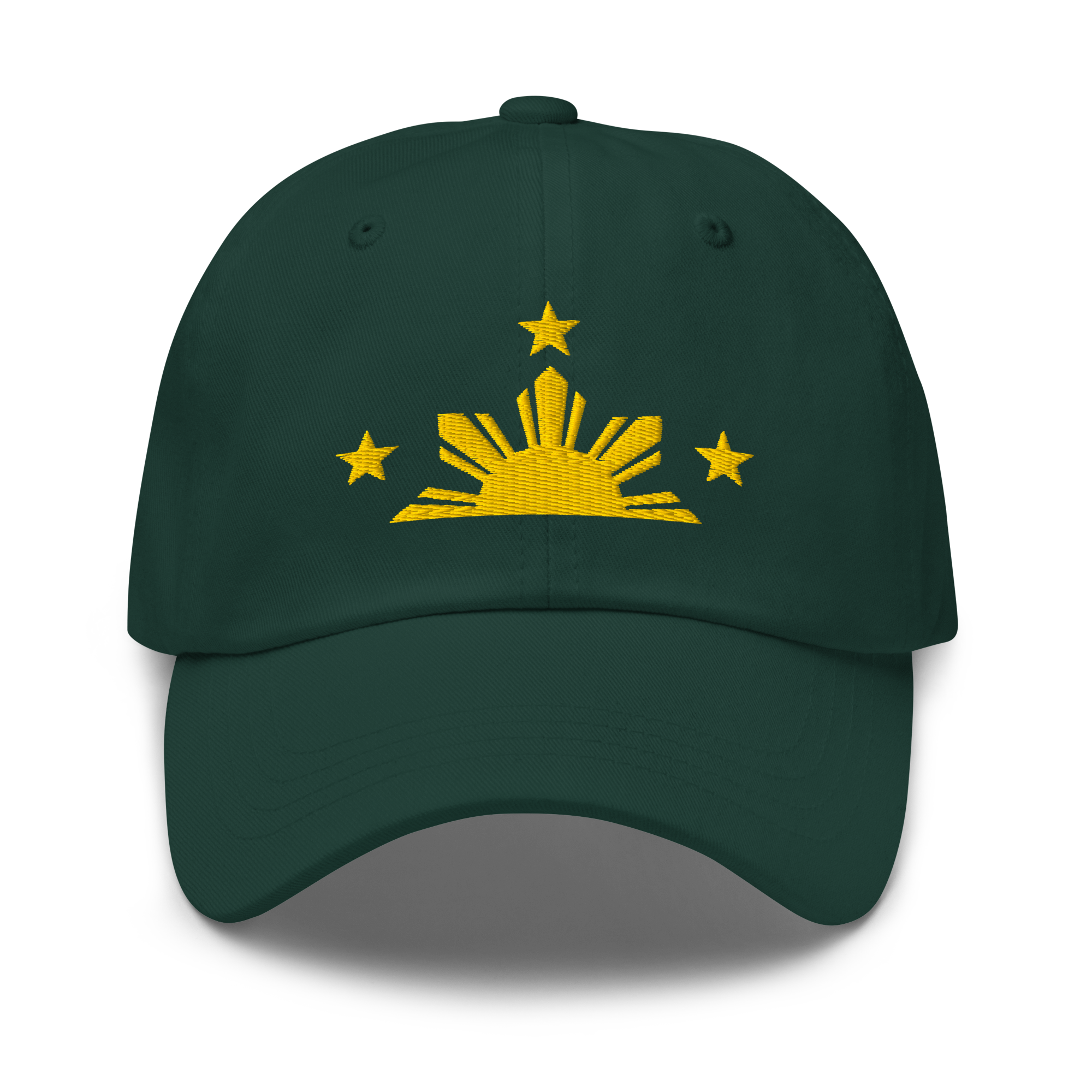 Three Stars & Half-Sun + Script - Cotton Hat - Black