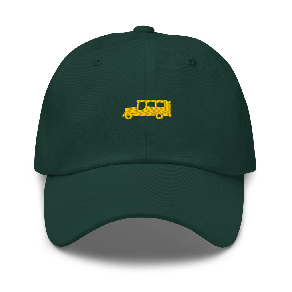 Yellow Gold Jeepney + Pilipinas Script on cotton hat - Navy