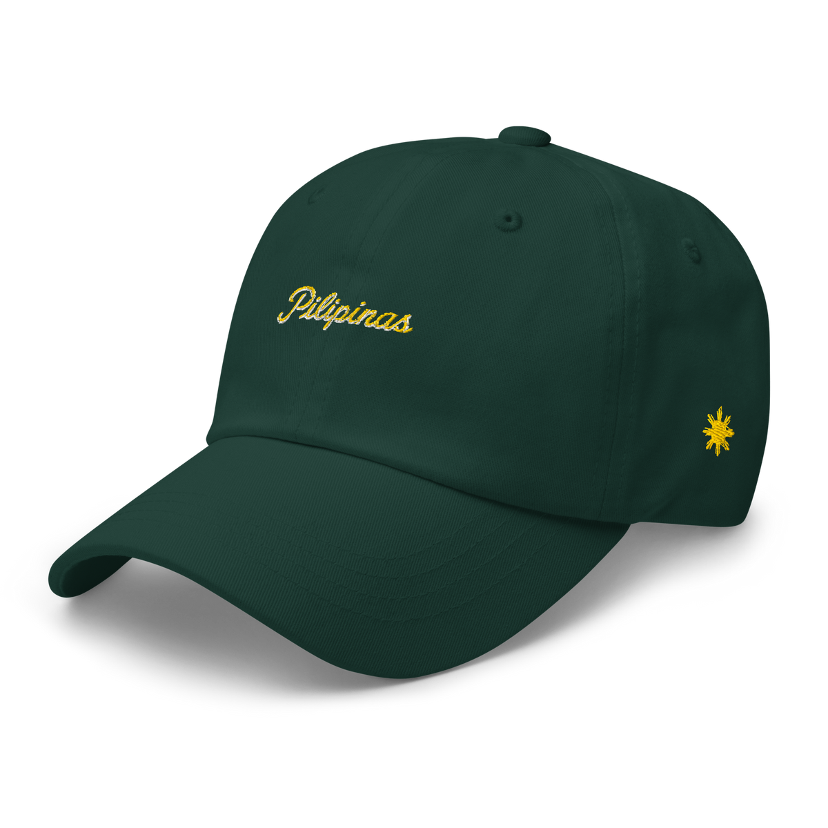 Modern Script + Sun - Cotton Hat - Dark Green