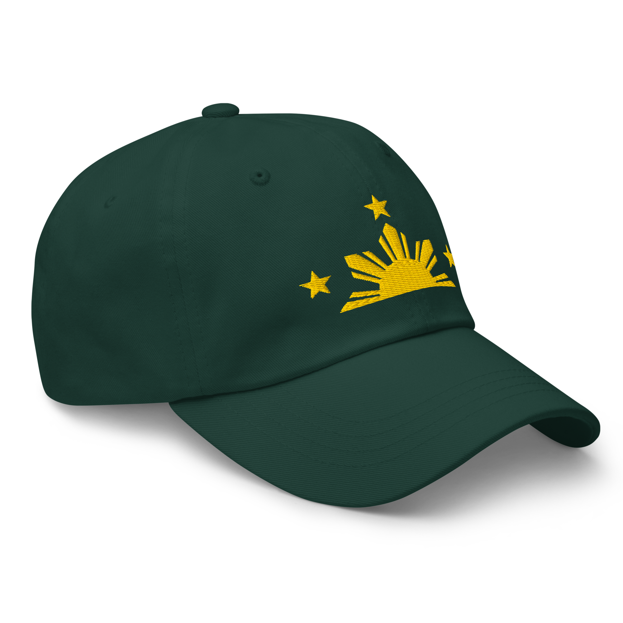 Three Stars & Half-Sun + Script - Cotton Hat - Black