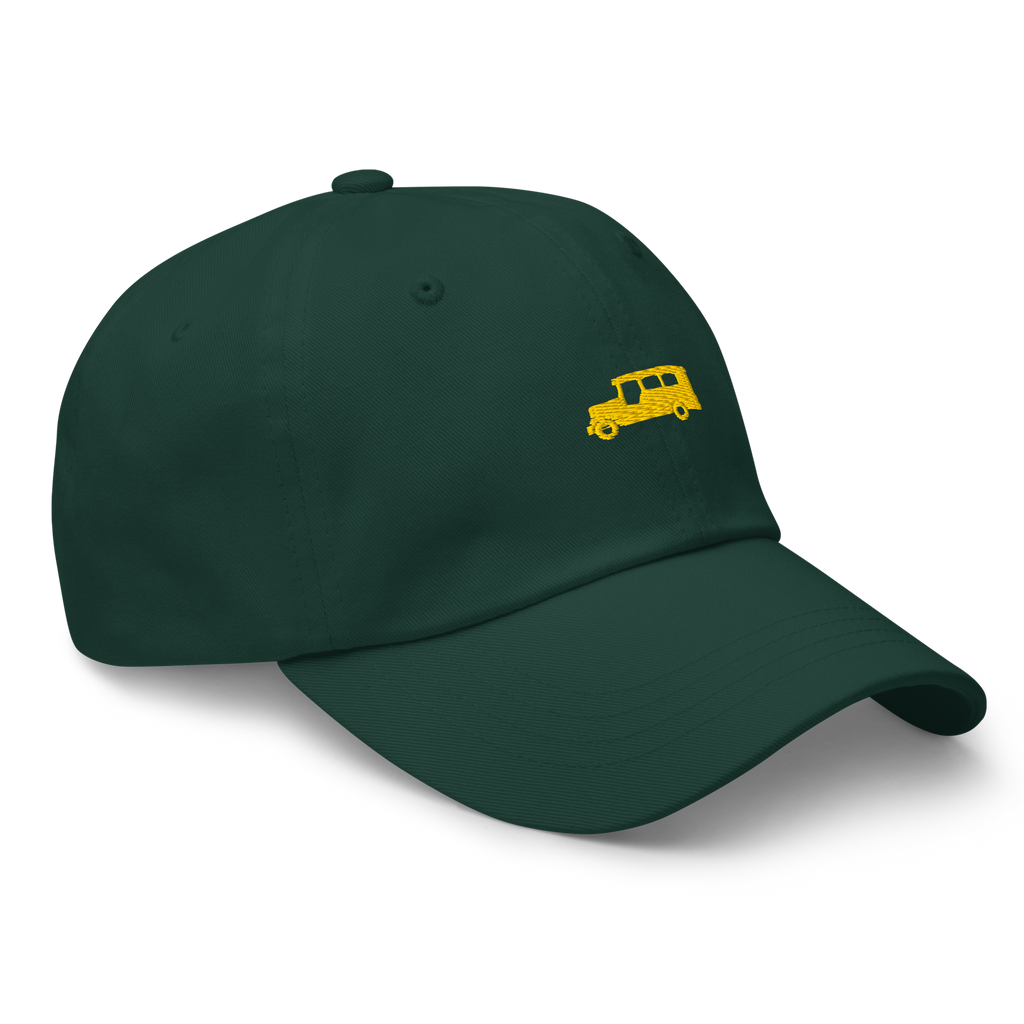 Yellow Gold Jeepney + Pilipinas Script on cotton hat - Navy