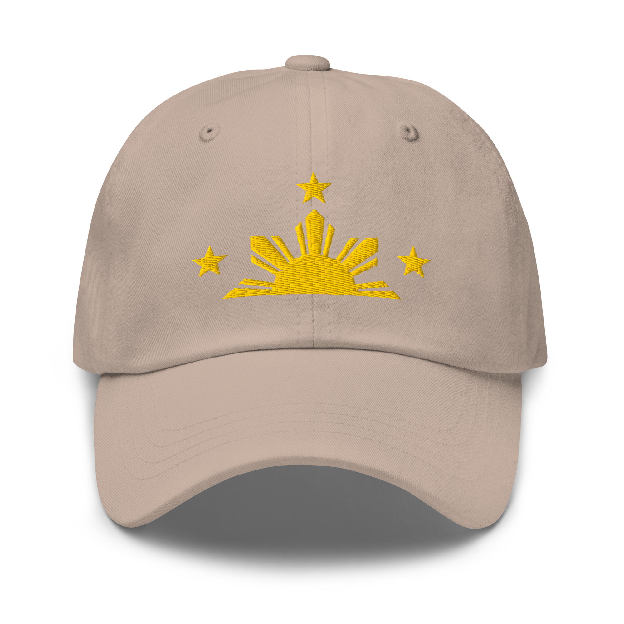 Three Stars & Half-Sun + Script - Cotton Hat - White