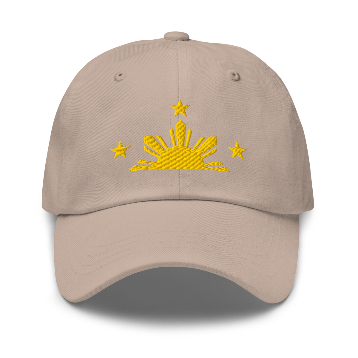 Three Stars & Half-Sun + Script - Cotton Hat - Black