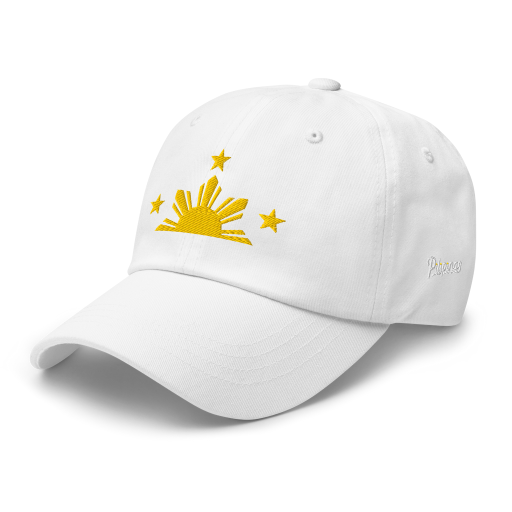 Three Stars & Half-Sun + Script - Cotton Hat - White