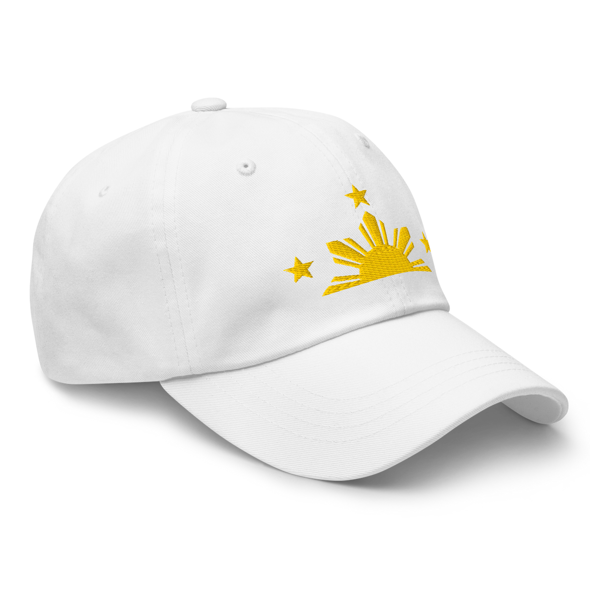 Three Stars & Half-Sun + Script - Cotton Hat - White