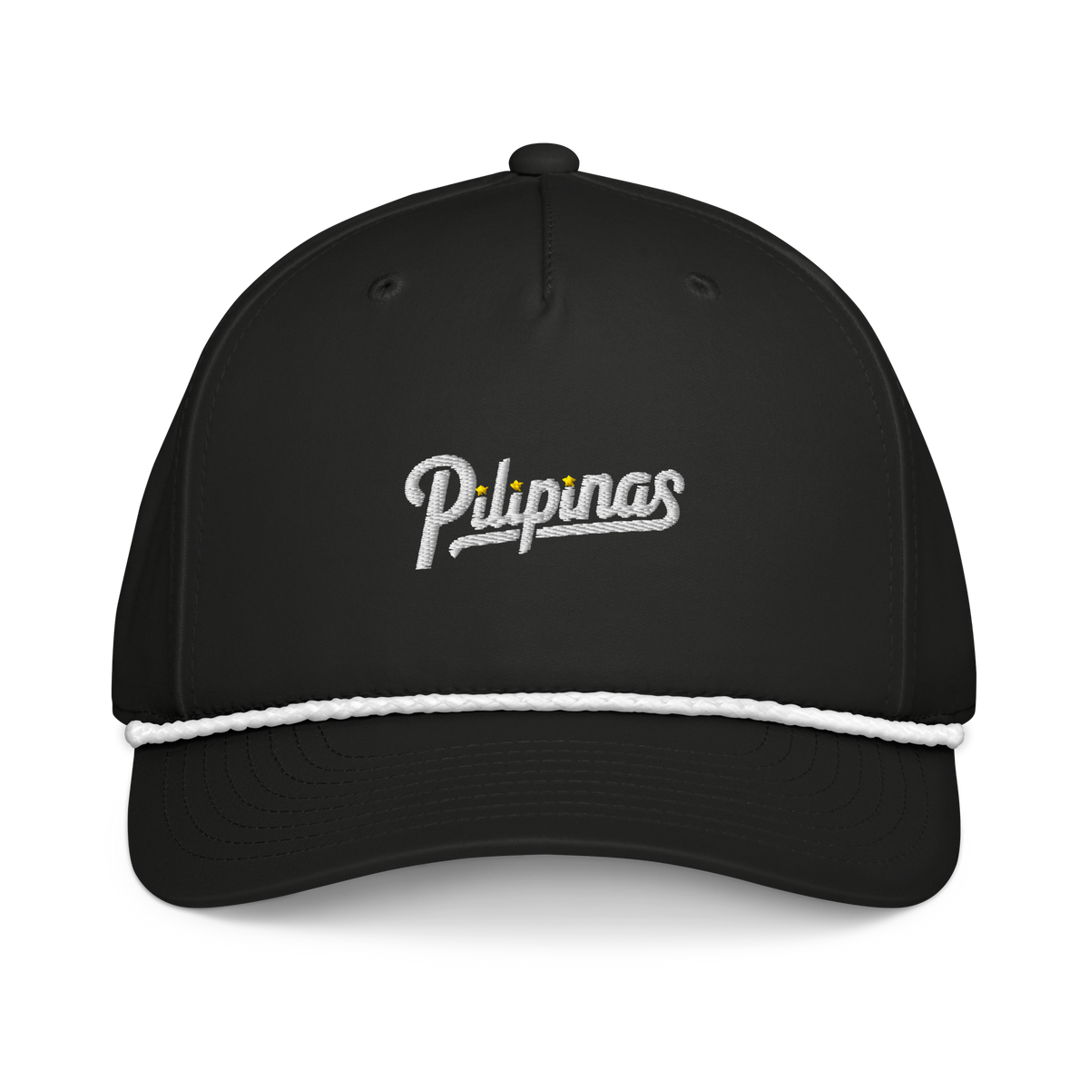 Script + Three Stars & Half-Sun - Rope Hat - Green/White
