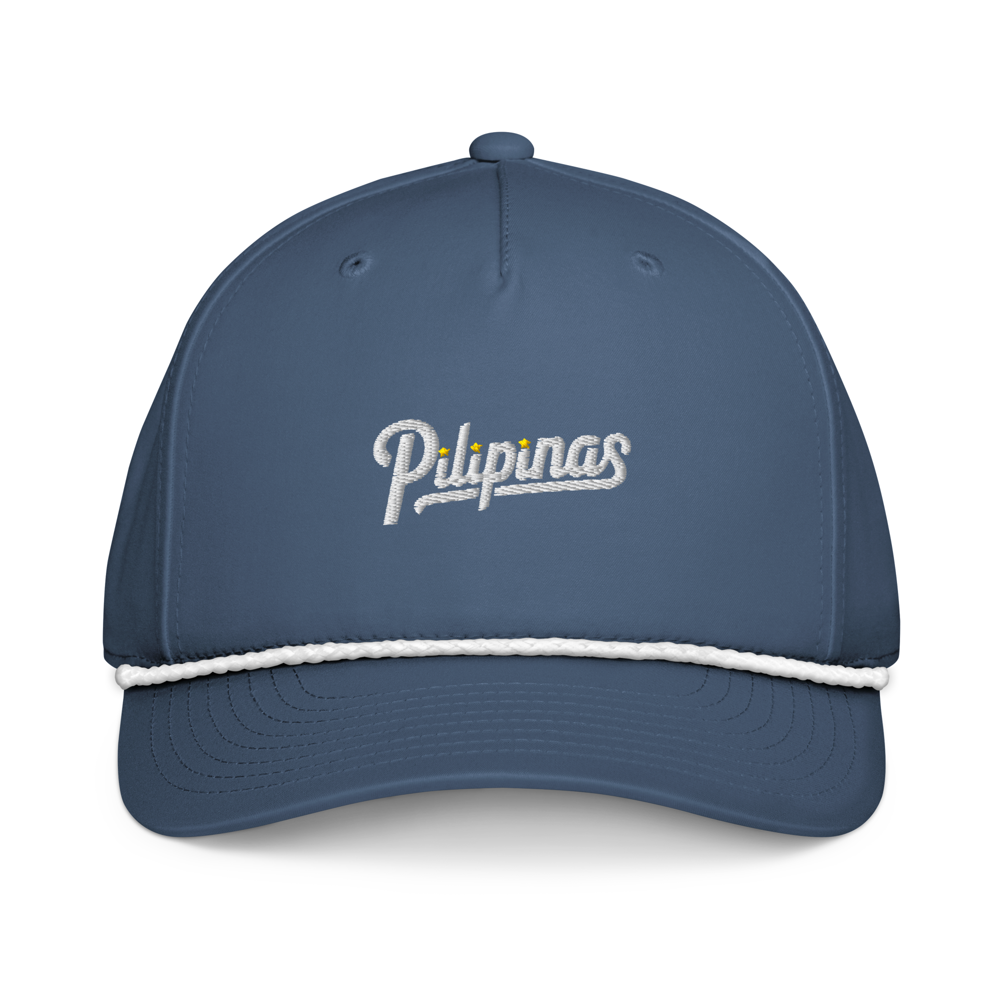 Script + Three Stars & Half-Sun - Rope Hat - Green/White