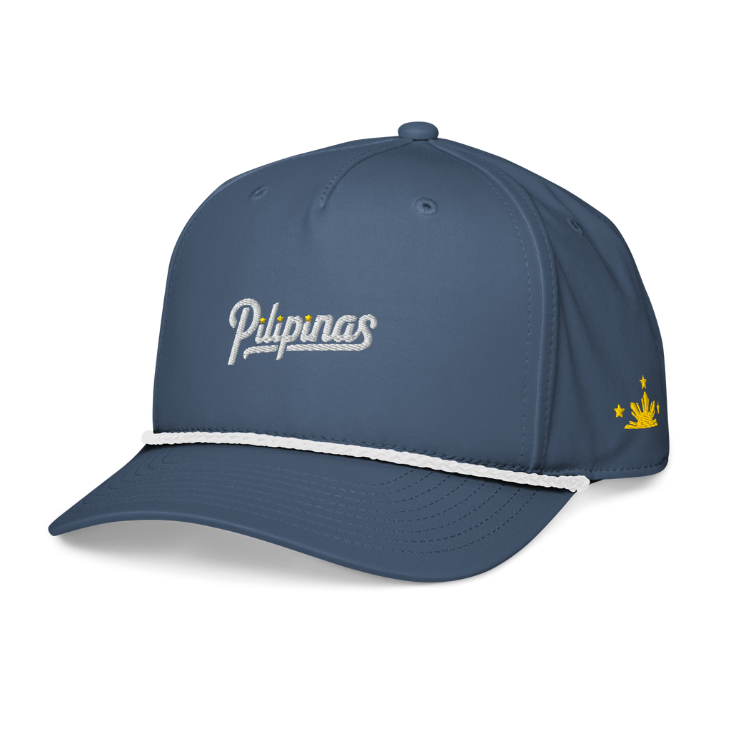 Script + Three Stars & Half-Sun - Rope Hat - Black/White