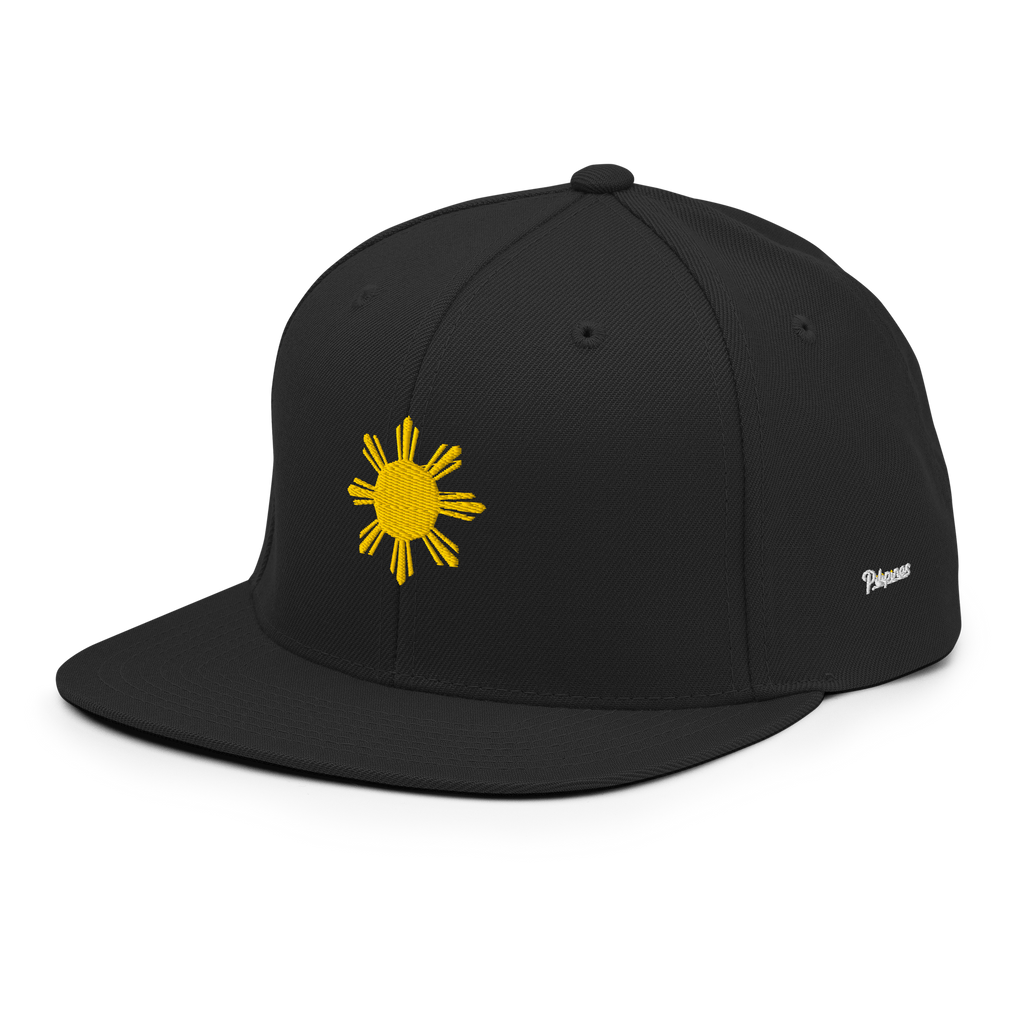 SUN + SCRIPT - wool blend flat bill hat - Black