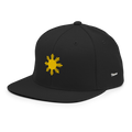 SUN + SCRIPT - wool blend flat bill hat - Black