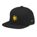 SUN + SCRIPT - wool blend flat bill hat - Black