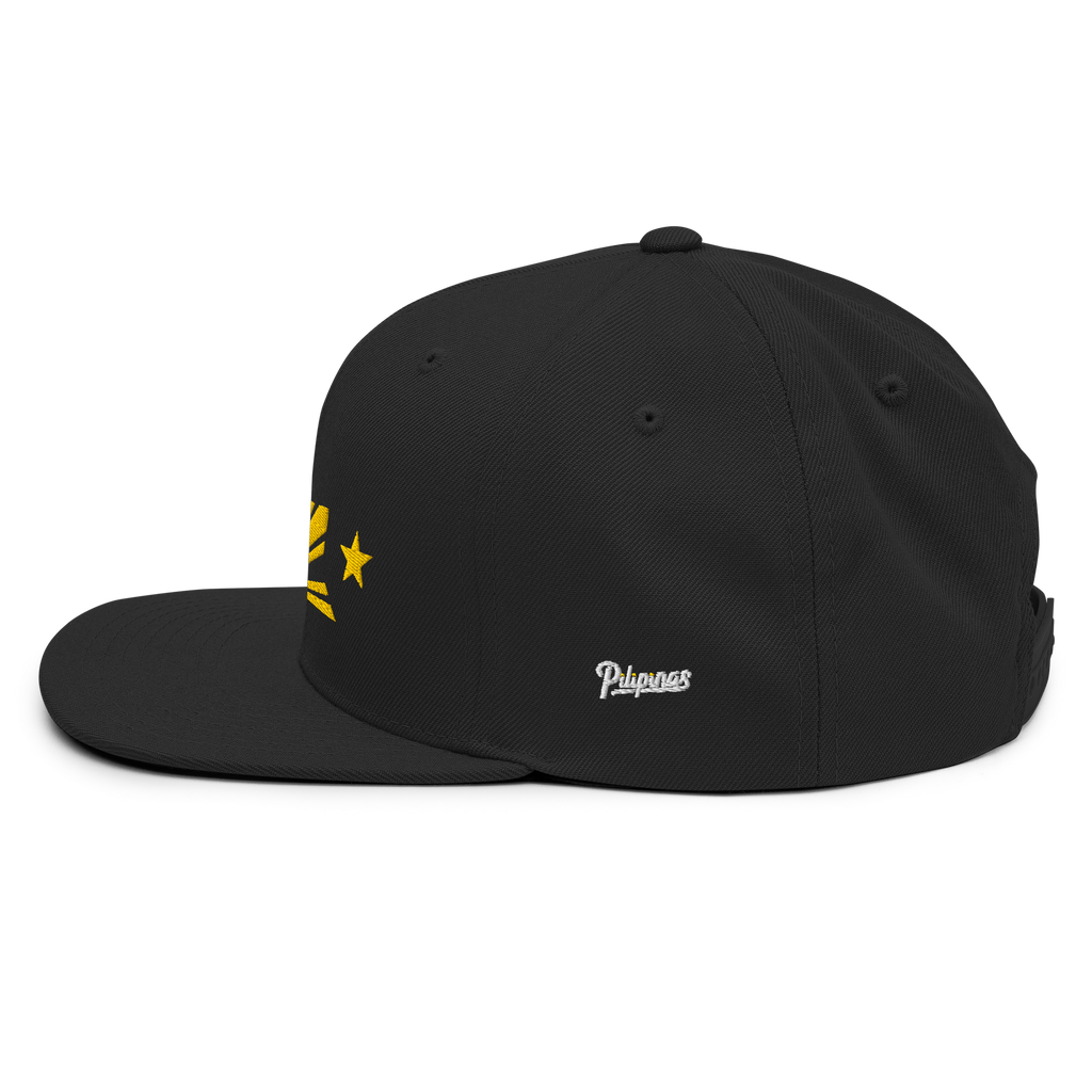 Three Stars & Half-Sun + Script - wool blend flat bill hat - Green Camo