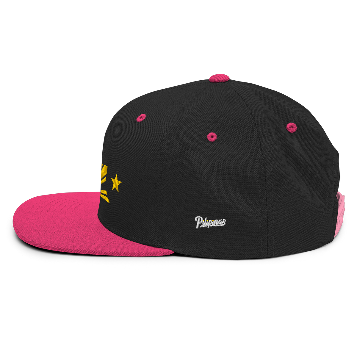 Three Stars & Half-Sun + Script - wool blend flat bill hat - Navy/Red