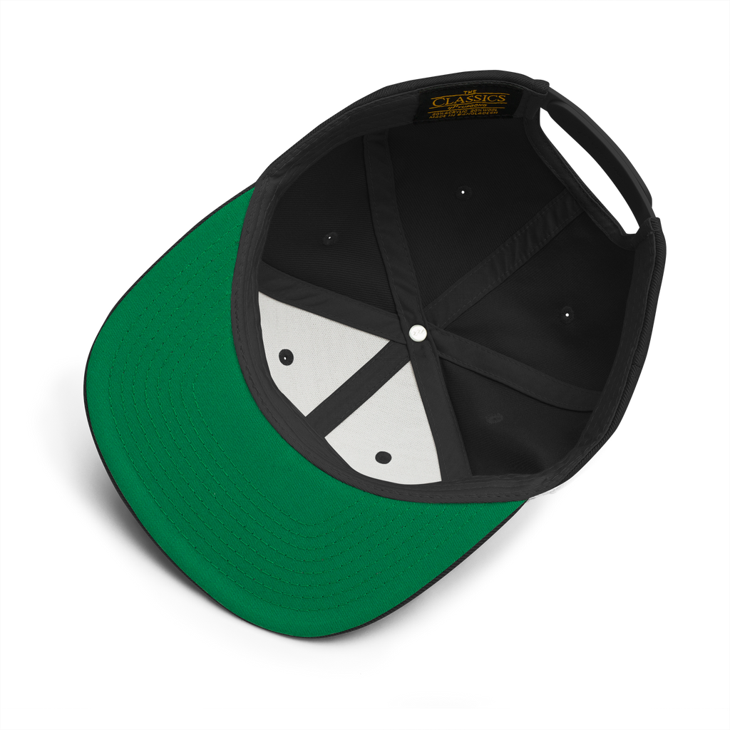Three Stars & Half-Sun + Script - wool blend flat bill hat - Green Camo