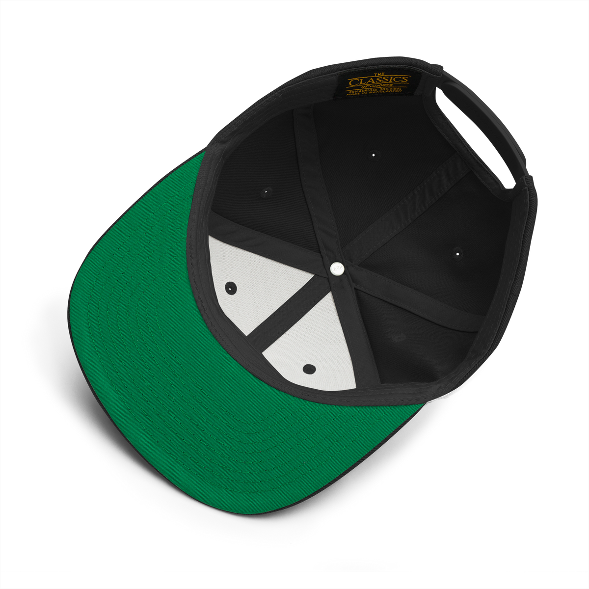 Three Stars & Half-Sun + Script - wool blend flat bill hat - Green Camo